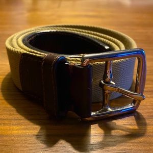 Coach Men’s Natural Linen and Brown Leather Belt 38”.